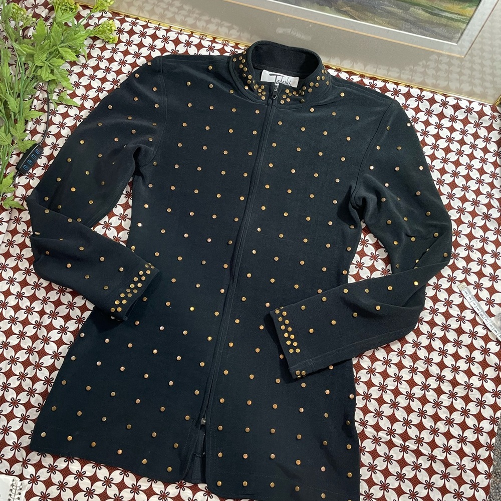 Vintage Tadashi  studded Top - Picture 2 of 10